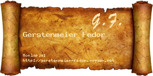 Gerstenmeier Fedor névjegykártya